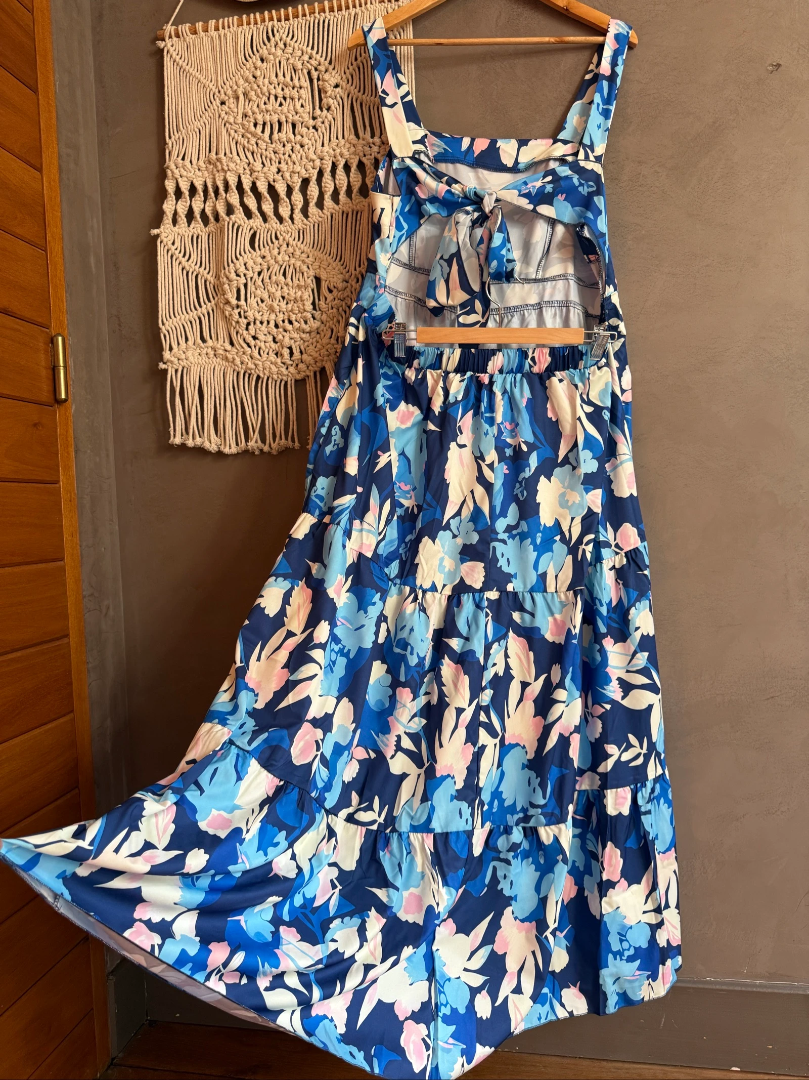 Vestido talla 50 espalda descubierta gran lazo camaïeu de azul – photo 5